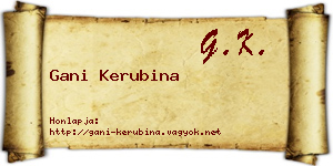 Gani Kerubina névjegykártya